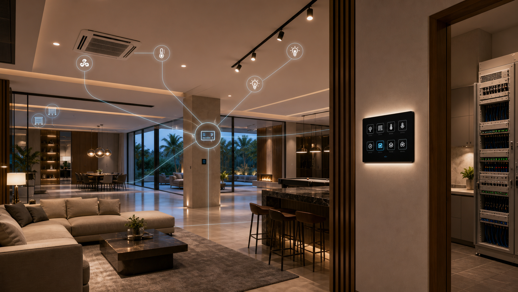KNX 楼宇自动化如何支撑别墅、会所和商业空间长期运行 系统架构图
