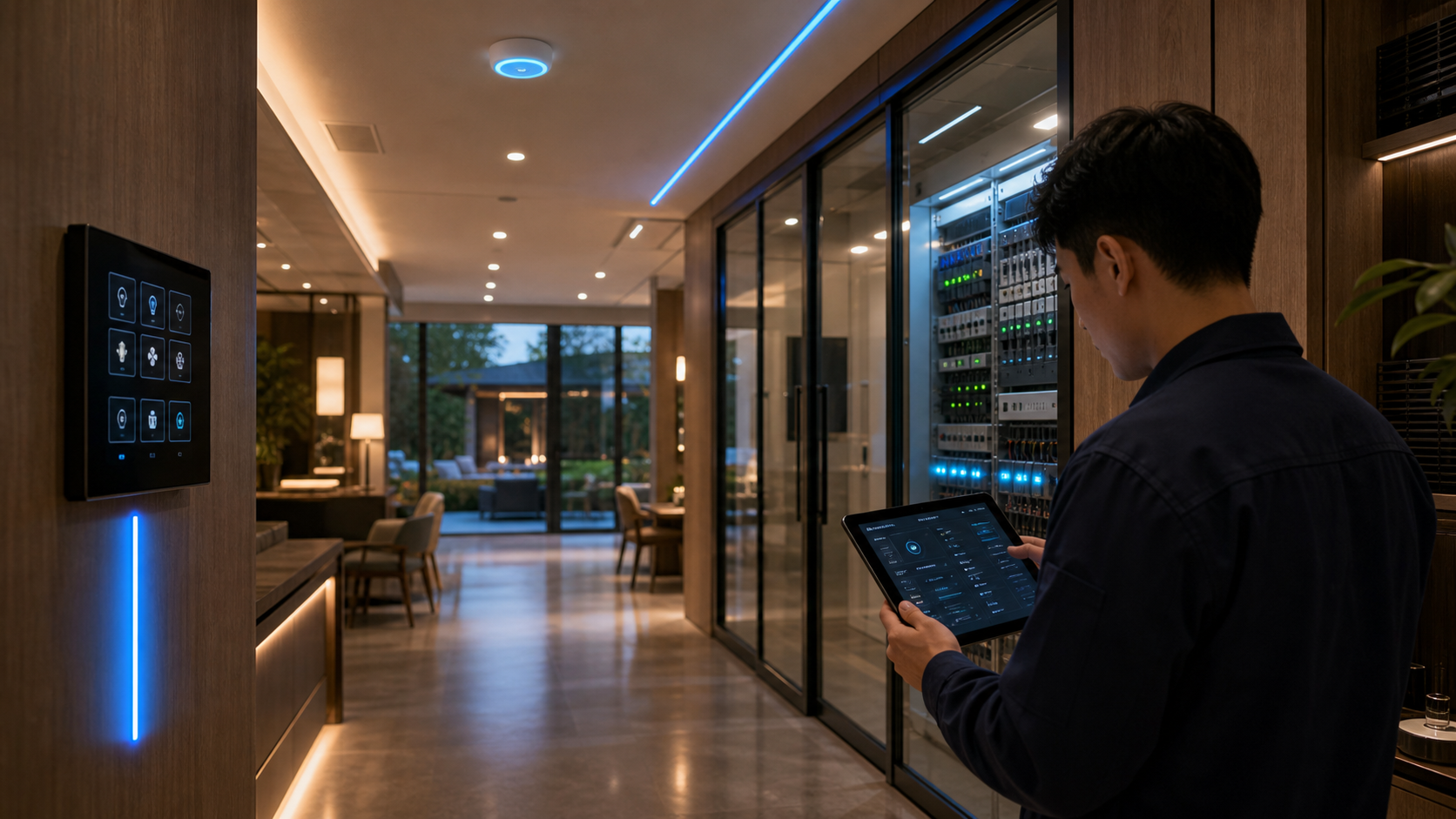 KNX 楼宇自动化如何支撑别墅、会所和商业空间长期运行 系统架构图