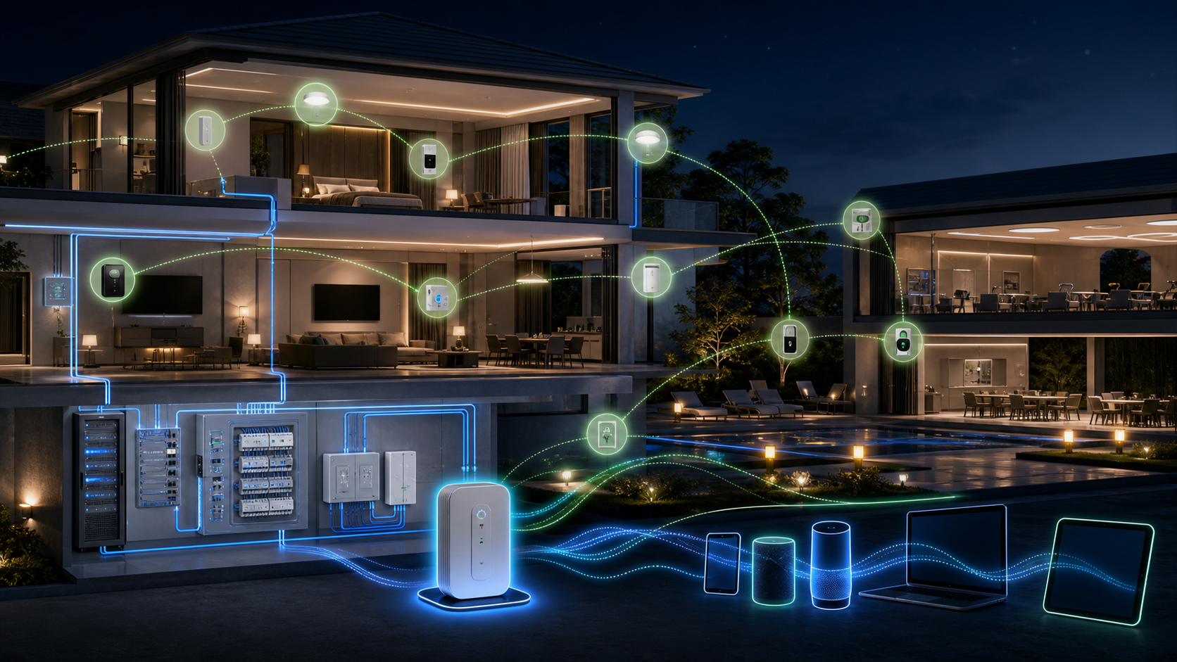 KNX Matter Thread 大户型智能家居组网场景