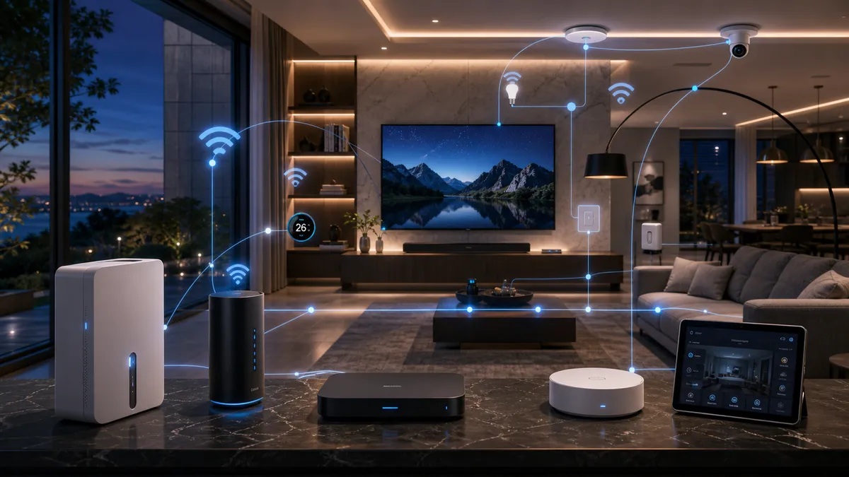 Living room media network and smart home scenario